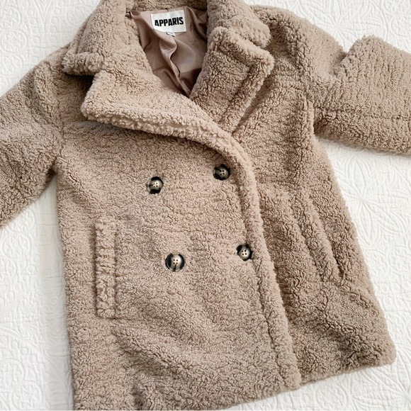 Apparis Faux Fur Teddy Double Breasted Coat Jacket - Picture 6 of 9